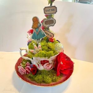 Alice in Wonderland teacup garden.